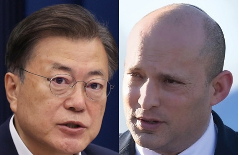 문재인 대통령, 나프탈리 베넷 이스라엘 총리. 연합뉴스 베넷 총리 페이스북