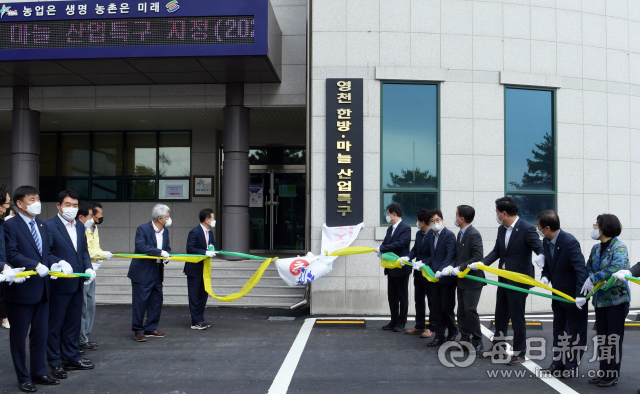영천시 농업기술센터에서 열린 한방.마늘산업특구 비전 선포식 모습. 매일신문DB