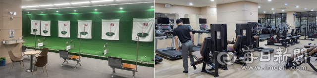 10일 오후 대구 수성구의 한 주상복합 단지 내 고급 커뮤니티 시설인 골프장과 헬스장에 이용객이 거의 없다. 하지만 이곳에 거주하는 오피스텔 입주민들은 사용할 수 없어 그림의 떡이다. 정운철 기자 woon@imaeil.com