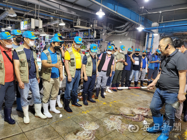 경북 최대 재래시장인 포항 죽도시장에서 새벽 5시쯤 그날 잡아 올린 문어의 위판이 진행되고 있다. 신동우 기자