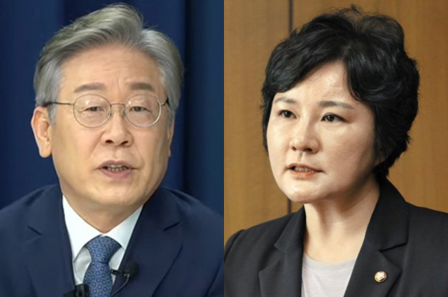 더불어민주당 대선 경선 후보인 이재명 경기도지사, 국민의힘 조수진 최고위원. 연합뉴스