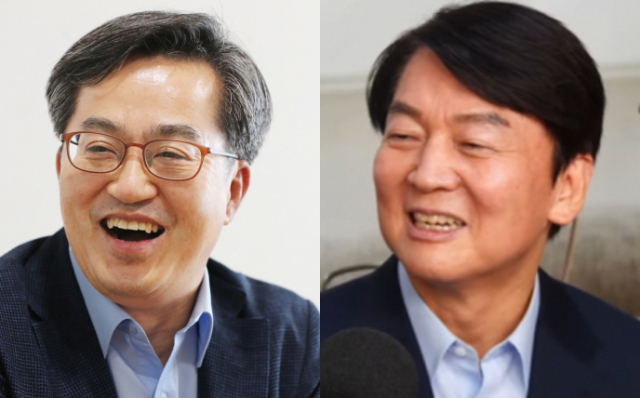 김동연 전 경제부총리 (왼쪽), 안철수 국민의당 대표.
