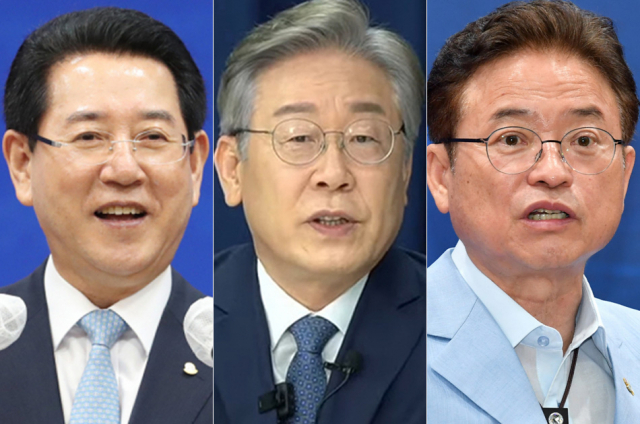 김영록 전남도지사, 이재명 경기도지사, 이철우 경북도지사. 연합뉴스