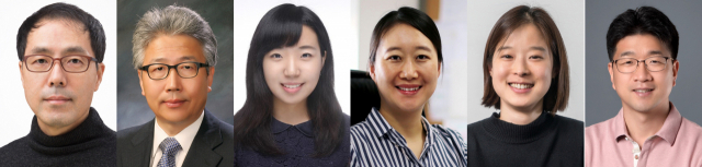 (왼쪽부터) 조민행 교수, 박수영 교수, 이윤미 교수, 박진희 교수, 변혜령 교수, 정대성 교수