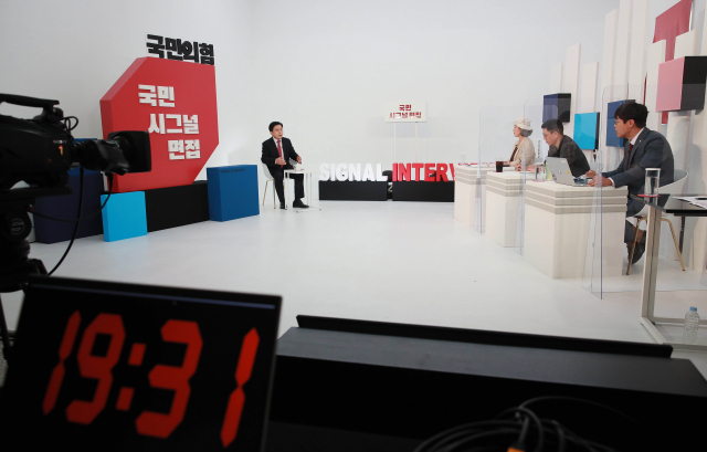 국민의힘 황교안 대선 경선 후보가 10일 오후 서울 금천구 즐스튜디오에서 열린 