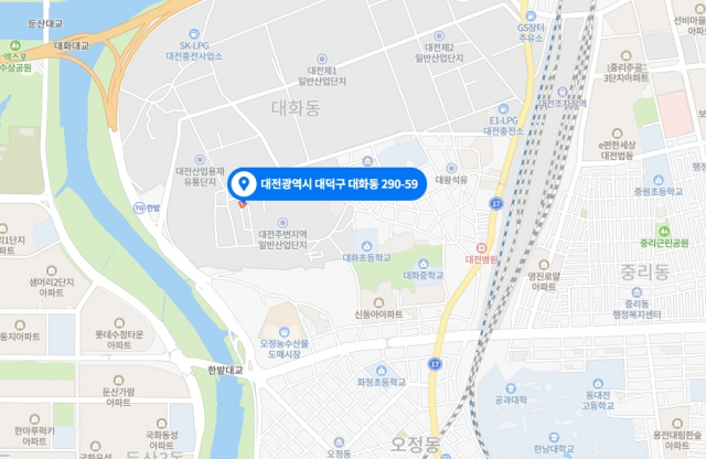15일 오후 화재가 발생한 대전시 대덕구 대화동 290-59번지. 네이버 지도