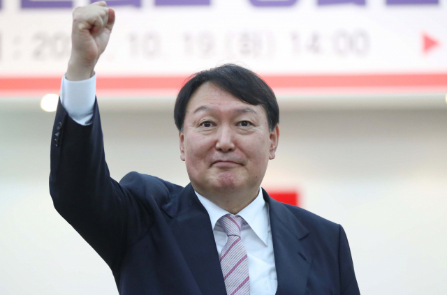 국민의힘 윤석열 대선 예비후보가 19일 오후 창원 의창구 경남도당에서 열린 