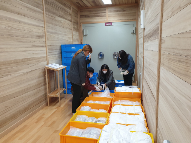 의령읍 보천사지 삼층석탑 정비사업 부지 내 유적에서 출토된 국가귀속문화재 237점을 인수했다. 의령군 제공