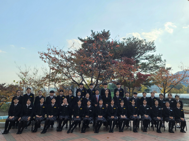 경북 구미 광평중학교 음악중점학교 학생들. 광평중 제공