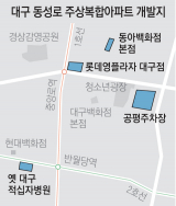 대구 동성로 일대에 들어서는 주상복합 아파트 가운데 가장 먼저 분양(더샾 동성로 센트리엘)을 확정한 공평주차장 부지 전경. 포스코건설 제공