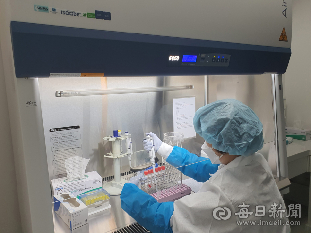 경산시가 전국 보건소 중에서는 최초로 코로나19 RT-PCR 진단검사를 자체적으로 실시할 수 있는 인프라를 구축하고 검사를 실시하고 있다. 경산시 제공