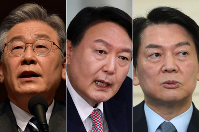 이재명, 윤석열, 안철수. 연합뉴스