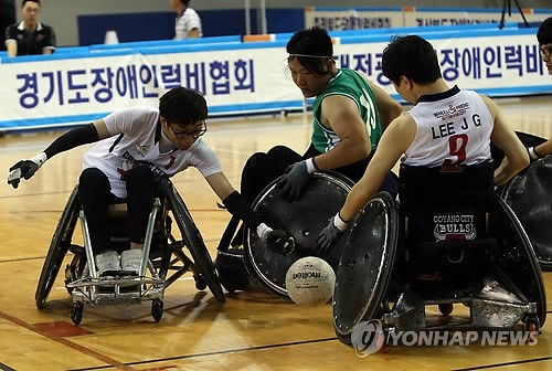 전국휠체어럭비대회. 연합뉴스