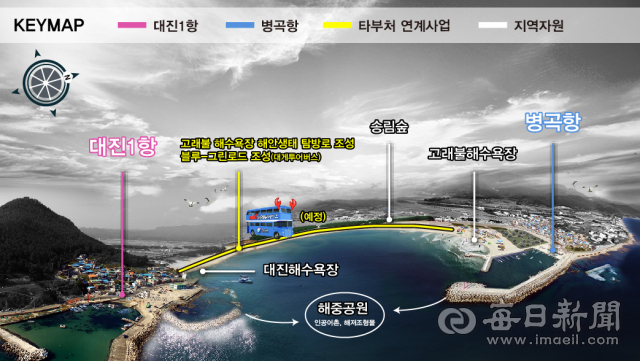 경북 영덕군의 대진항과 병곡항을 동시에 개발하는 고래불권역 사업이 내년도 해양수산부 어촌뉴딜 300 사업 공모에 선정됐다. 개발 구상도. 영덕군 제공