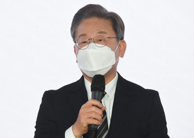 더불어민주당 이재명 대선후보가 9일 오전 서울 마포구 가온 스테이지에서 열린 