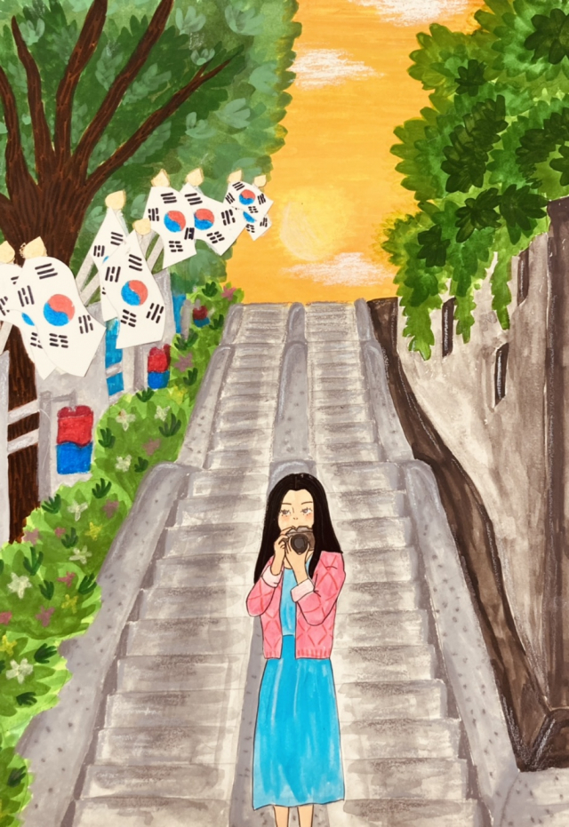 2021 근대골목 일러스트 공모전에서 학생부 대상을 받은 대구 침산중 정윤정 학생의 작품 