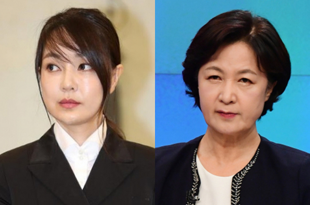 윤석열 국민의힘 대선후보의 아내 김건희씨(왼쪽), 추미애 전 법무부 장관. 연합뉴스