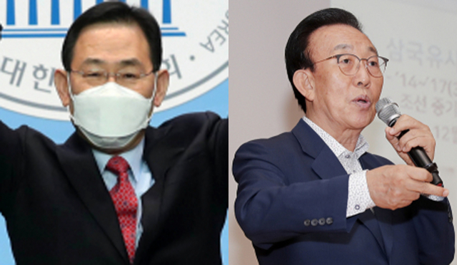 주호영 (왼쪽), 김관용