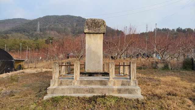 상주 존애원 설립의 주역 청죽 성람 선생 묘갈. 상주시 제공
