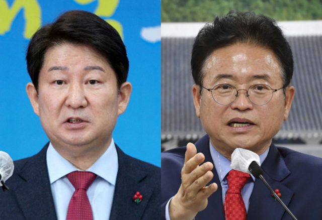 권영진 대구시장(왼쪽), 이철우 경북도지사.