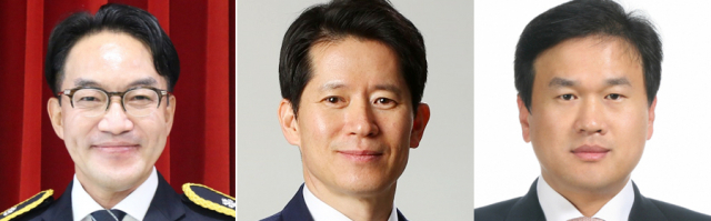 (왼쪽부터) 정태진 대구경찰청 공공안전부장, 이승협 대구경찰청 자치경찰부장, 최현석 대구 성서경찰서장