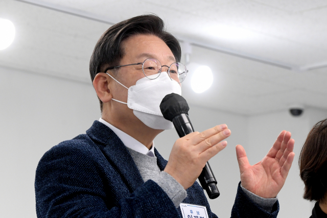 더불어민주당 이재명 대선 후보가 2일 서울 마포구 소재 더불어민주당 미래당사 