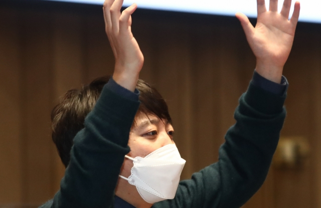 국민의힘 이준석 대표가 6일 오후 국회에서 열린 의원총회에서 발언하고 있다. 연합뉴스