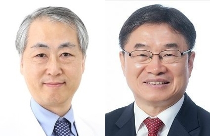 윤철호 경상대병원장, 권순기 경상대 총장. 매일신문DB