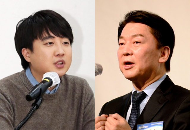 이준석(왼쪽) 국민의힘 대표와 안철수 국민의당 대통령 후보