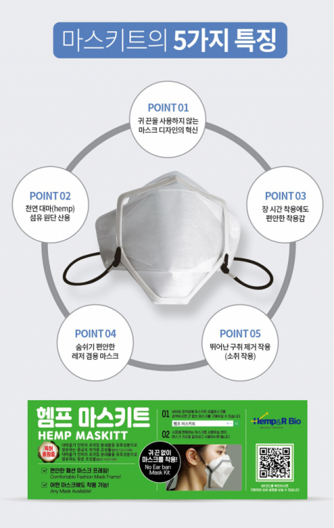 안동시농업기술센터는 지역기업인 (주)헴프&R Bio과 현장애로 기술개발을 통해 대마 줄기를 이용한 마스크 패드를 제작, 생산 판매에 나서고 있다. 안동시 제공