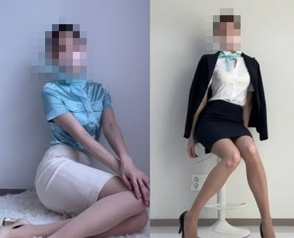 A씨가 착의한 옷이 국내 항공사 승무원 유니폼과 유사하다는 지적이 이어지며 성상품화 논란이 가중됐다.유튜버 캡쳐