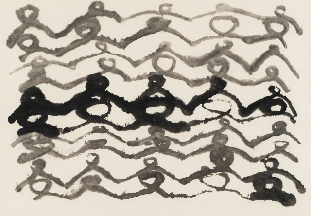 서세옥, 춤추는 사람들, 1994, 닥종이에 수묵(水墨), 91.7x132.3cm.