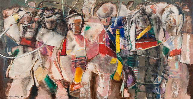 강우문, 농무, 1991, 캔버스에 유채, 180×350cm.