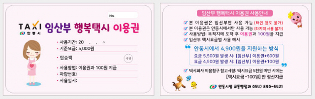 경북 안동시가 지역 내 임산부를 대상으로 
