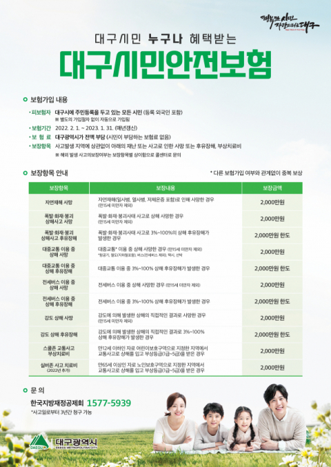 대구시민안전보험. 대구시 제공.