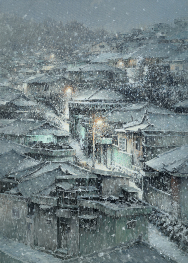 밤새...서산동, 91.0x65.1cm, oil on canvas, 2021.