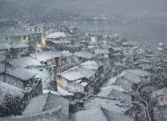 밤새..목포 서산동, Oil on canvas, 2021, 72.7x53.0cm.