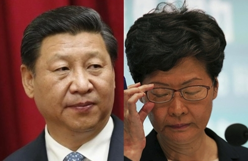 시진핑 중국 국가주석, 캐리 람 홍콩 행정장관. 연합뉴스