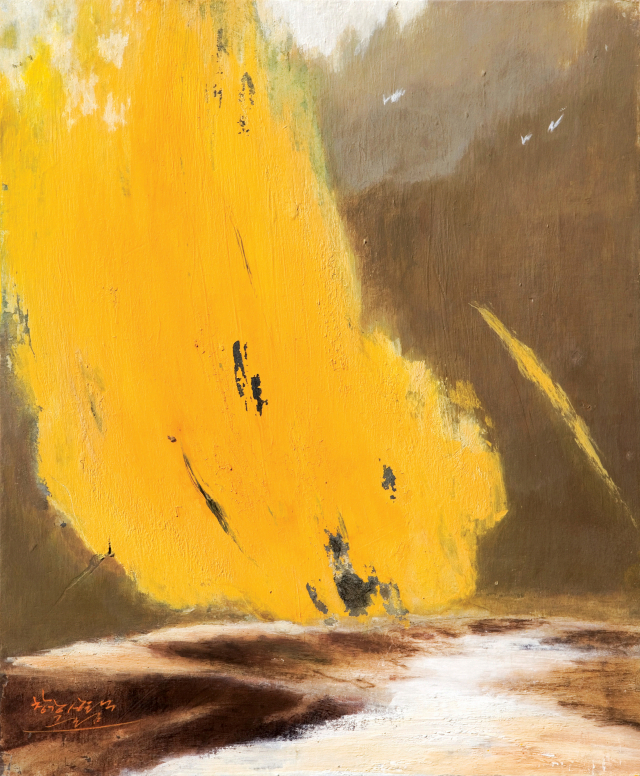 강상택 작, 非常-境, 한지, 아크릴과슈 혼합재료, 47.5×40.0cm.