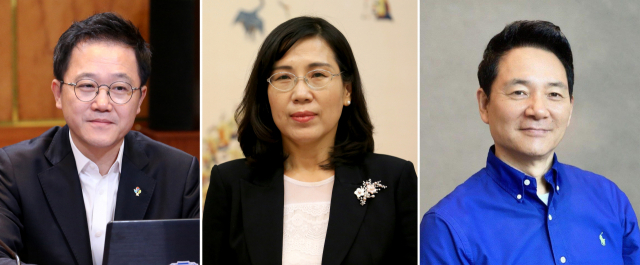 윤석열 대통령 당선인은 16일 강석훈 성신여대 교수, 김현숙 숭실대 교수를 당선인 정책특보로, 장성민 세계와동북아평화포럼 이사장은 정무특보에 임명했다. 사진 왼쪽부터 강석훈 교수, 김현숙 교수, 장성민 이사장. 연합뉴스