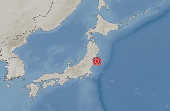 일본 후쿠시마 앞 해상 규모 7.3 지진. 기상청 홈페이지