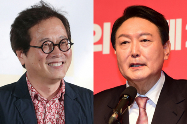 맛 칼럼니스트 황교익씨(왼쪽), 윤석열 대통령 당선인. 연합뉴스