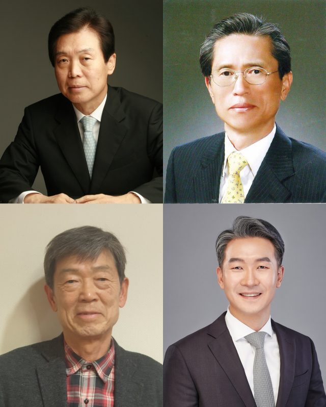 화성산업의 이인중 명예회장, 이홍중 회장, 이종원 사장과 이익중 동진건설 부회장(사진 위 왼쪽부터 시계방향). 화성산업 제공