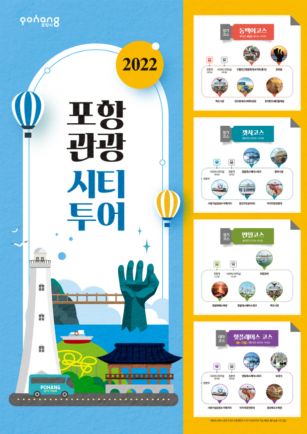 포항시가 2022년 시티투어를 새단장하고 시행한다. 포항시 제공