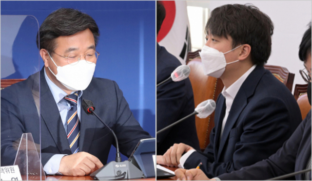 윤호중 더불어민주당 공동비상대책위원장(사진 왼쪽), 국민의힘 이준석 대표. 연합뉴스