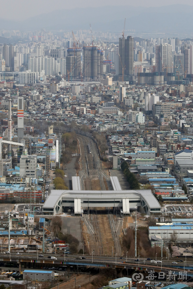 상공에서 바라본 서대구 역세권 개발 지역 모습. 매일신문 DB.