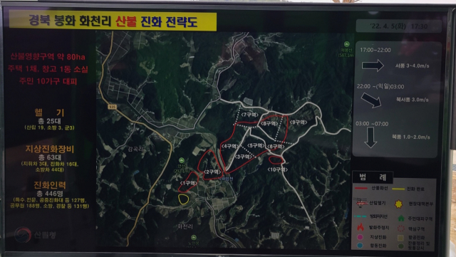 산불 진화 전력도. 봉화군 제공