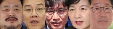 김어준·최강욱·유시민·추미애·박범계. 연합뉴스