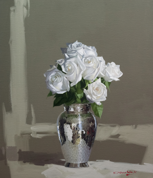 김재학 작, 장미, 53x45cm.