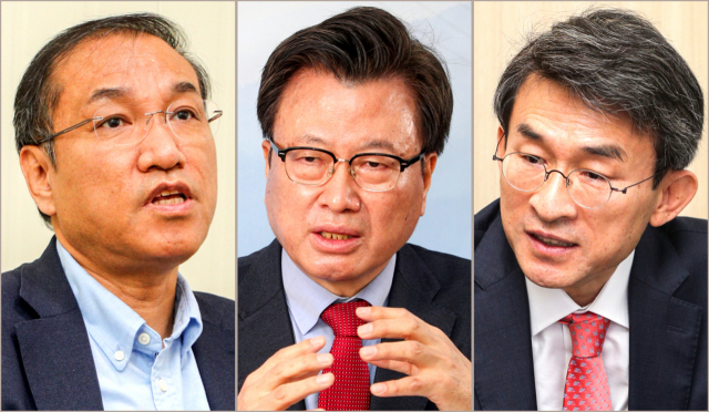 대구시장 선거에 출마한 권용범 국민의힘 예비후보(왼쪽부터), 김형기 국민의힘 예비후보, 정상환 국민의힘 예비후보. 매일신문DB